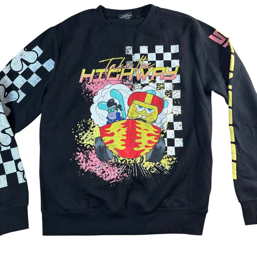 Nickelodeon SpongeBob SquarePants Take The Highway Racing Graphic Crewneck
